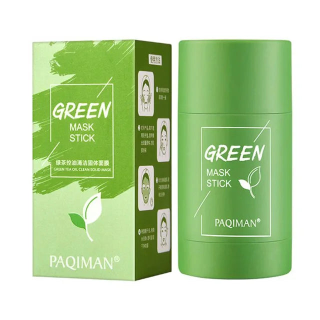 Hot Green Tea Solid Cleansing Mask Dispel Acne Blemish Mark Remove Blackhead Acne Smearing Mud Film Hydrating Mask 2024